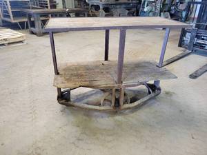 Steel  Wood Rolling Shop Cart