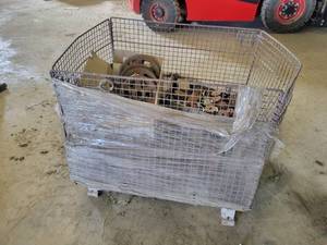 Steel Wire Crate with Unfinished and Finished Cast Iron Pulleys