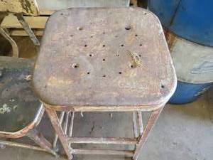 (2) Steel Shop Stools