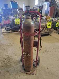 Compressed Nitrogen Tank (Approx. 500 PSI Left), Cart and Gauges