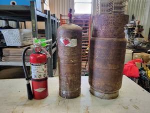 Fire Extinguisher, Acetylene Tank, and Propane Tank