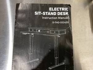 lot 108 image: Black Adjustable Height Electric Standing Desk with Storage Drawers