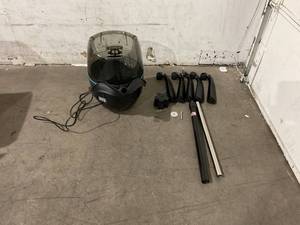 lot 305 image: Professional Black Hooded Adjustable Rolling Floor Hair Dryer