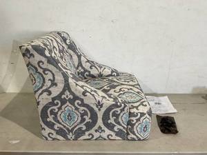 lot 242 image: HomePop Velvet Swoop Arm Accent Chair, Suri Blue