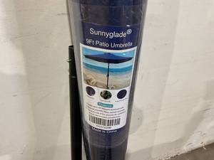 lot 113 image: Sunnyglade 9 ft Navy Blue Outdoor Patio Umbrella