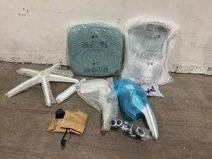 lot 123 image: FelixKing Light Blue Ergonomic Office Desk Chair with Adjustable Height