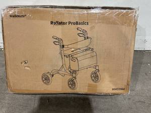 lot 127 image: WalkMate Blue Folding Lightweight Rollator ProBasics Walker