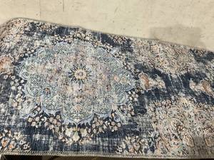 lot 368 image: CAMILSON Rain Machine Washable Runner Rug with Non Slip Backing - Blue