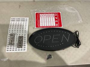 lot 261 image: LED Open Sign with Open Hours and Number Stickers