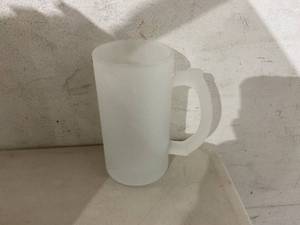 lot 371 image: Zubebe 24-Piece 16 oz Frosted White Glass Sublimation Beer Mugs with Handle