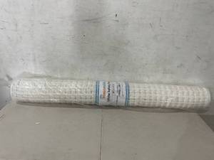 lot 380 image: Houseables 4 x 50 ft. Roll of White Plastic Mesh Safety Fencing