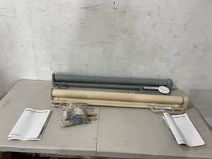 lot 381 image: LOT OF 2 Momcozy Retractable Baby Gates in Gray and Cream