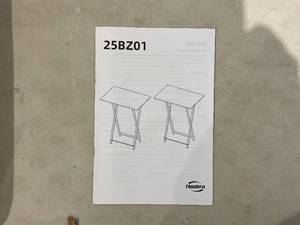 lot 273 image: HOOBRO Folding TV Tray Tables, Set of 2 - Black