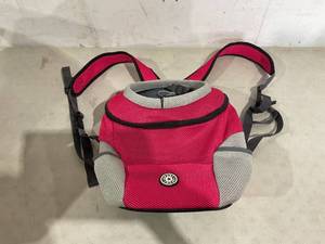 lot 295 image: Double Shoulder Portable Travel Pet Backpack - Rose Red