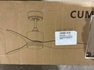 lot 143 image: 48 inch Smart Ceiling Fan with Lights and Remote - white