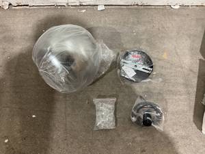 lot 154 image: MAMEI Modern Grey Glass Globe Pendant Light Fixture with Crystal Drop D7.8 for Island and Dinning Room