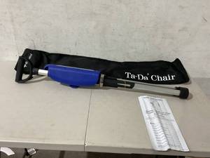 lot 396 image: STEP2GOLD Ta-Da Blue Chair Series 2 Portable Walking Stick with Seat