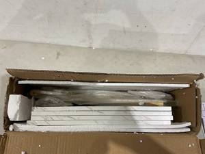 lot 420 image: aboxoo White and Gold 5-Tier Ladder Shelf