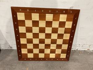 lot 192 image: A&A 18.875 Professional Wooden Tournament Chess BoardMahogany & Maple Inlaid 2.0 Squares wNotation