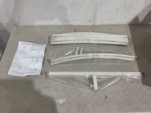 lot 453 image: White Wedding Arch for Celebration - Flowers not included.