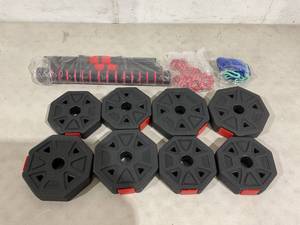 lot 462 image: 10kg Adjustable Dumbbell Set - Includes 8 Weights