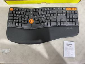 lot 474 image: DeLUX Wireless Ergonomic Keyboard - Graphite