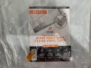 lot 496 image: 10 x 12 Clear Vinyl Tarp - Super Heavy Duty 20 Mil thickness