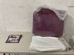 lot 567 image: VERCART Twin Sized Triangular Headboard Wedge Pillow - Purple
