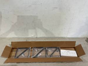 lot 510 image: Set of 3 Wallniture Bora 36 Inch Large Floating Shelves - Burned Wood
