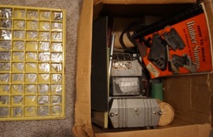 lot 140 image: Hobbies Vintage WARNER Model #46 Rubber Stamp Maker Set Etc.
