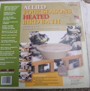 lot 33 image: Lawn & Garden Heated Birdbath NIB, Bird Statue from Water Fountain