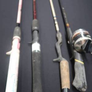 lot 23 image: FOUR RODS AND A REEL VINTAGE