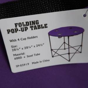 lot 68 image: NEW MYSTIC TAILGATE FOLDING POP UP TABLE  CHAIRS