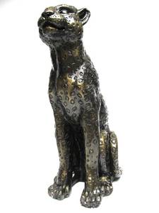 lot 14 image: LARGE Vintage Mid Century Ceramic Leopard Statue