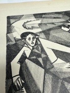 lot 41 image: Orig Mid Century 1950s Dramatic Scene wDragon by MN Artist Dorothy Divers 