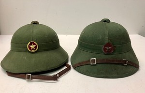 lot 62 image: Pair of Original Vintage North Vietnamese Army Pith Helmet