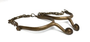 lot 86 image: Pair of Antique Solid Brass Spurs