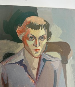 lot 50 image: Excellent 1950s era Original Portrait Painting of a Seated Woman by MN Artist Dorothy Divers