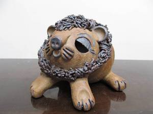 lot 141 image: Signed Earthenware Heavy Art Pottery Lion Bank