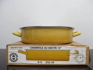 lot 151 image: Unused Mid Century MONETA Italian Enameled Casserole Au Gratin Pan - Yellow 