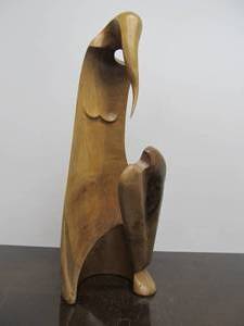 lot 208 image: Large Carved Wood Abstract Figural Nude Sculpture by Luis Potosi