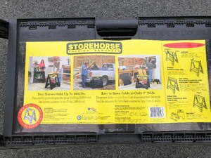 lot 222 image: 2 Brand New STOREHORSE Folding Sawhorses 