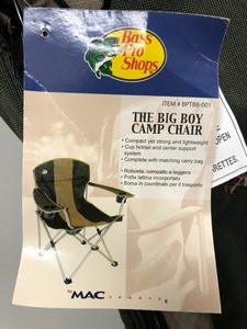 lot 235 image: 2 Brand New Bass Pro Shops Big Boy Camp Chairs
