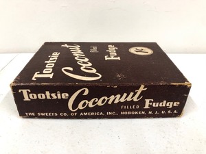 lot 243 image: Old Vintage TOOTSIE Coconut Filled Fudge Advertising Candy Box