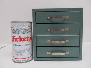 lot 294 image: Nice Vintage WARDS Smaller Size 4-Drawer Cabinet wContents