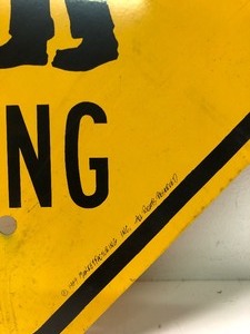 lot 353 image: Vintage 1980s Metal OLD FISHERMAN Crossing StreetGarage Sign