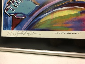 lot 367 image: Framed Signed Numbered Lithograph - Music and the Naked Truth #1