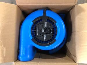 lot 15 image: B-Air 14 HP Air Mover Blower Fan for Water Damage Restoration Carpet Dryer Floor Home and Plumbing Use in Blue  Customer Returns See Pictures