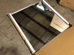 lot 25 image: Medium Rectangle Silver Modern Mirror (40 in. H x 36 in. W) Customer Returns See Pictures