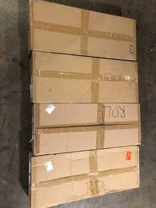 lot 17 image: Lot of Black 5-Tier Metal Freestanding Garage Storage Shelving Unit with Wheels (13.78 in. W x 65 in. H x 35.43 in. D) Customer Returns See Pictures
